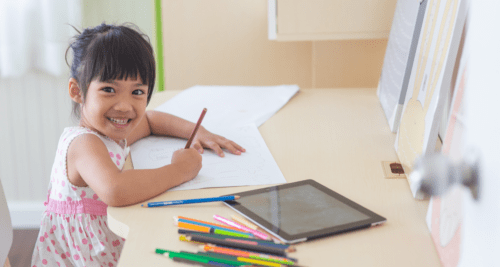Indian girl colouring